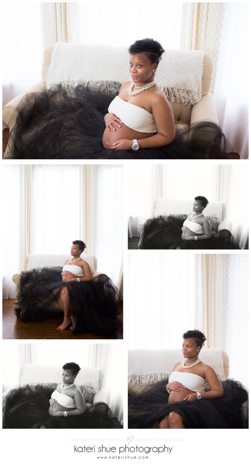 ashley-tulle-skirt-pearls-fashion-motherhood-maternity-studio-photography-session-michigan-detroit-black-and-white-sexy