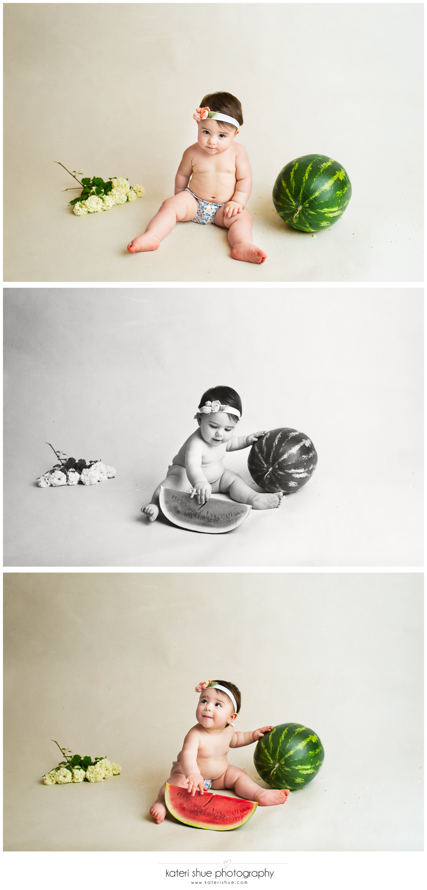 lillian, metro detroit, motherhood photographer, one year, milestone, flowers, watermelon smash, unique, michigan