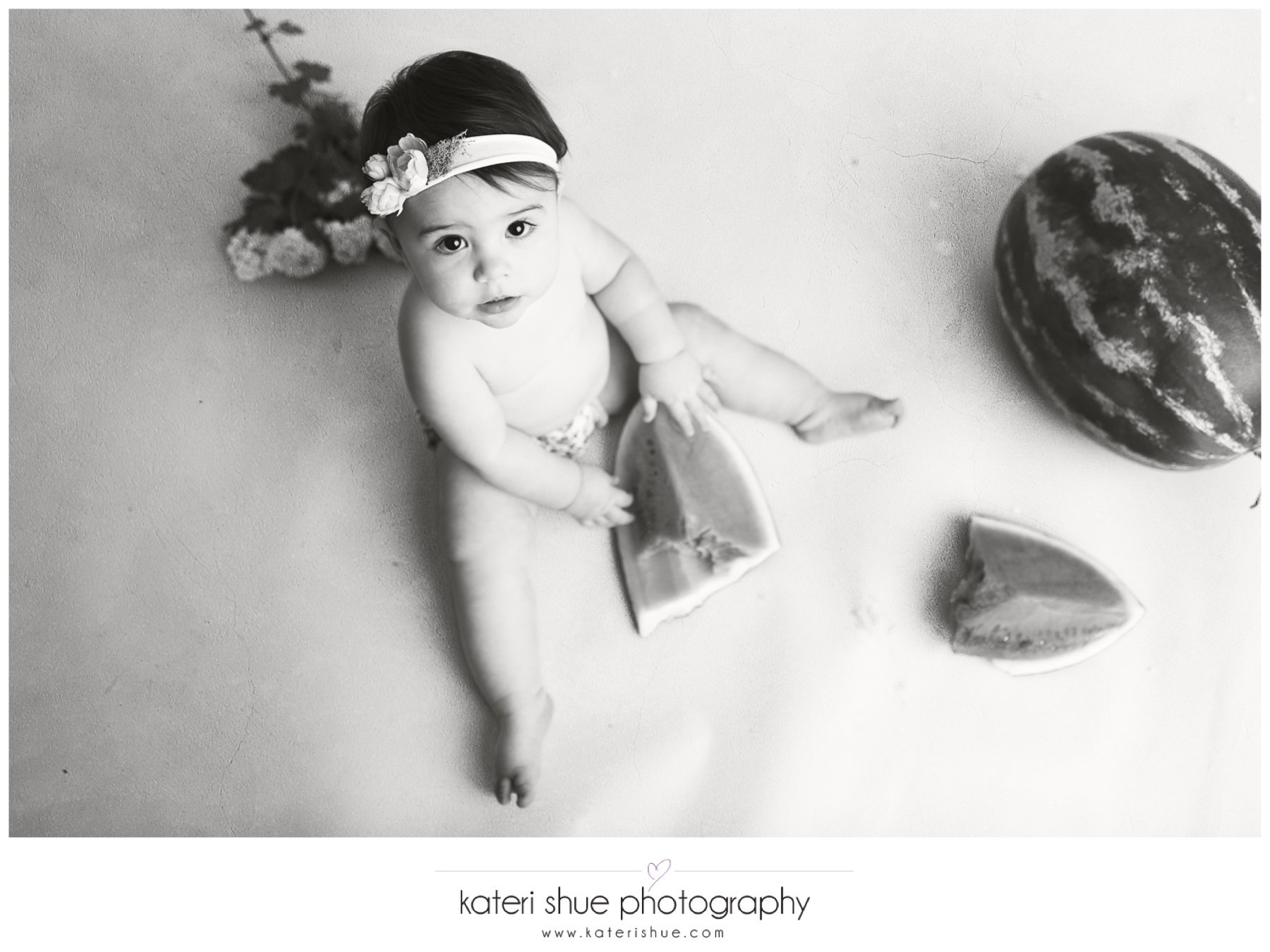 lillian, metro detroit, motherhood photographer, one year, milestone, flowers, watermelon smash, unique, michigan